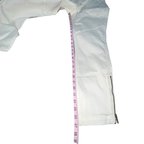 PLY THE WATERS GUIDEBOAT CO. WOMEN LIGHT YELLOW PANTS ANKLE ZIPPER MOTO SIZE 26 - Picture 7 of 12